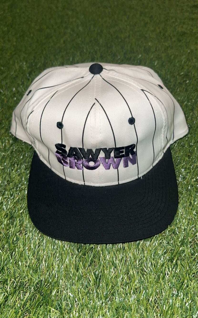 Vintage Sawyer Brown Band Pinstripe Snapback Hat
